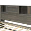 Lit de jour gris en bois simple avec 3 tiroirs coulissants, tête de lit souple et douilles intégrées pour une tablette de rangement cachée de taille confortable, options de chargement-222569249-222569251