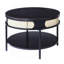 Table basse ronde noire avec tablette inférieure