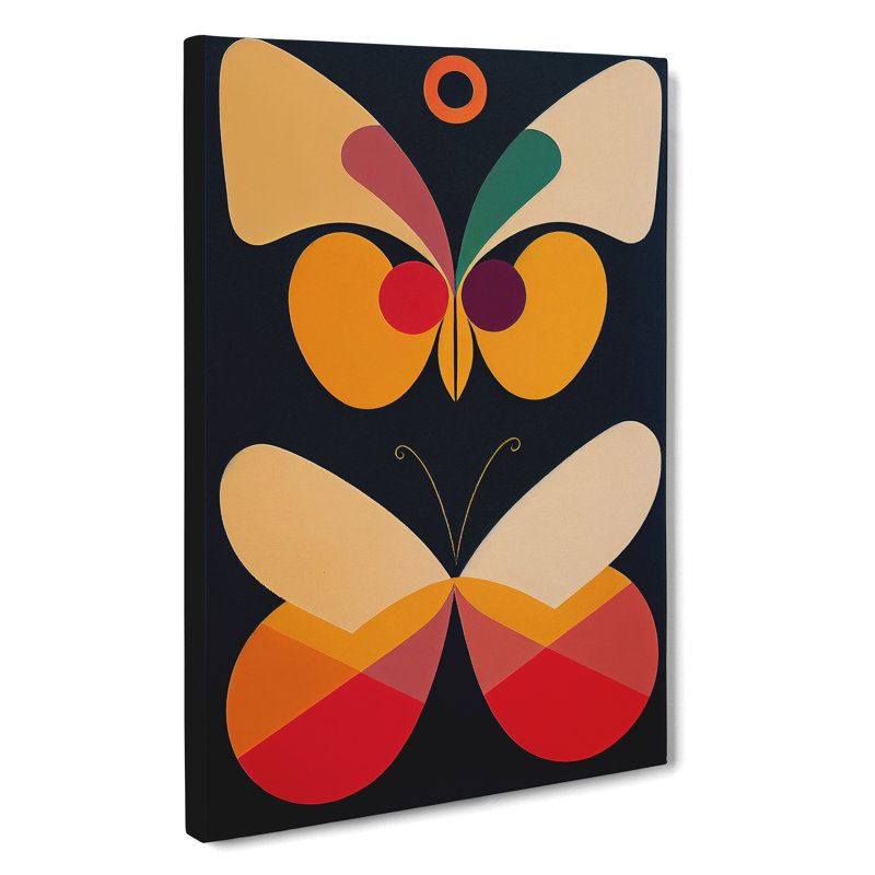 XC1022-3788X Retro Butterflies No.5 - Wrapped Canvas Print, 76cm H x 50cm W x 3cm D