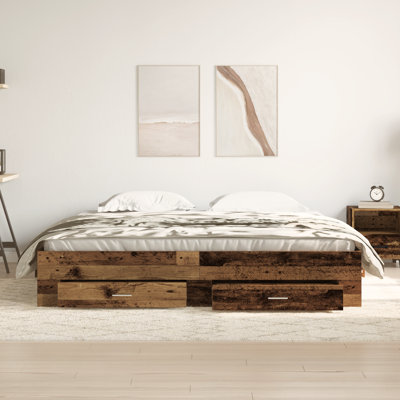 Bed Frame With Drawers Engineered Wood