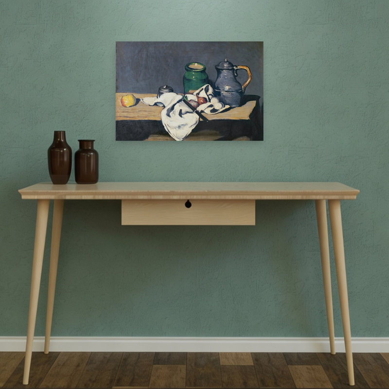 Nature morte à la bouilloire en fer-blanc, 1869, estampe d'art mural abstrait contemporain, H 12 po x l 18 po