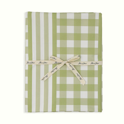 Green Gingham Tablecloth 56"x56"
