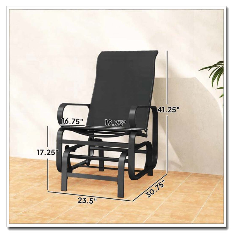 Ensemble de 2 chaises coulissantes d'extérieur en tissu maillé respirant, Noir