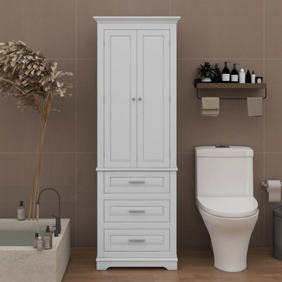 Grande armoire de rangement avec trois tiroirs et tablettes réglables