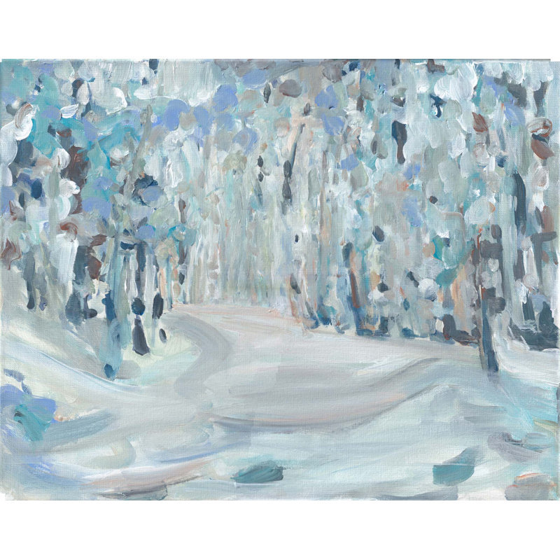 «Snowy Woods» par Katie Ré Scheidt, H 25 po x l 32 po, Toile tendue