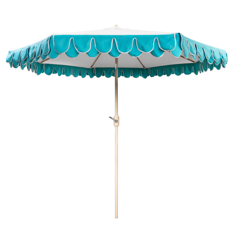 Parasol Adahir 108 avec contrepoids inclus, Bleu, Beige