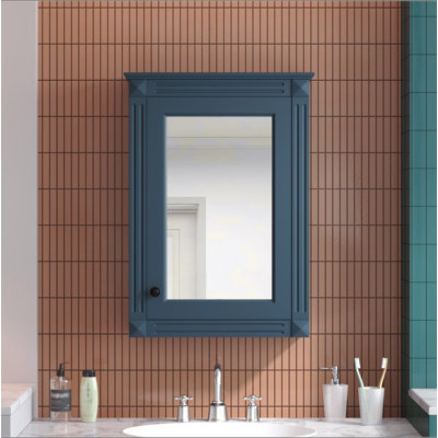 Armoire de rangement de salle de bain murale 20 "avec miroir, armoire à pharmacie avec tablette réglable en hauteur, armoire de rangement au-dessus de la toilette