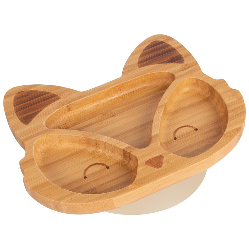 Tiny Dining - Fox Bamboo Suction Plate, Beige