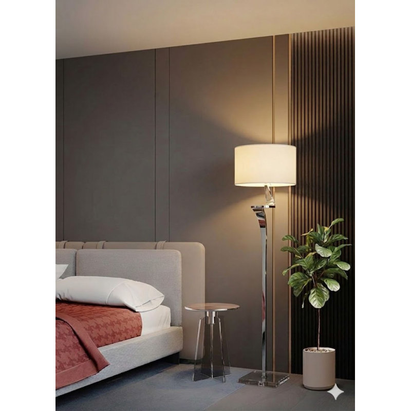 Jeannette 1 Light Chrome Floor Lamp With Shade