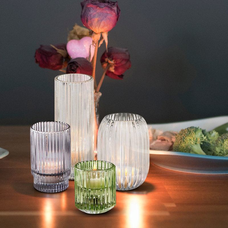 Petit porte-votive en verre, Transparent