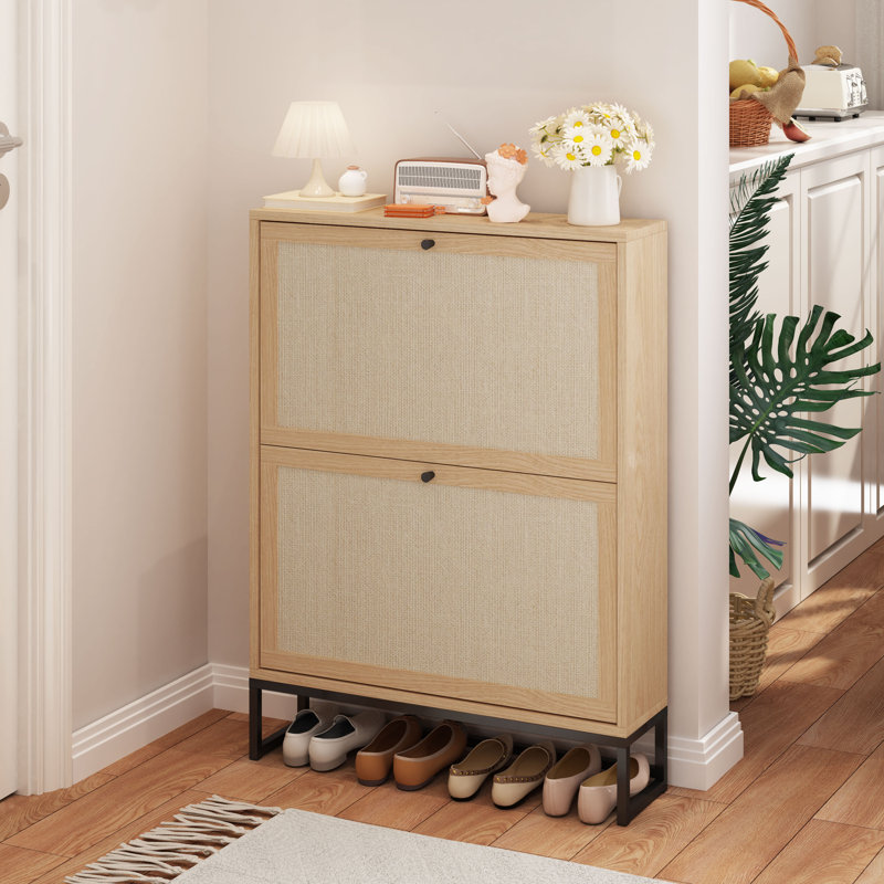 Armoire de rangement pour huit paires de chaussures, Naturel
