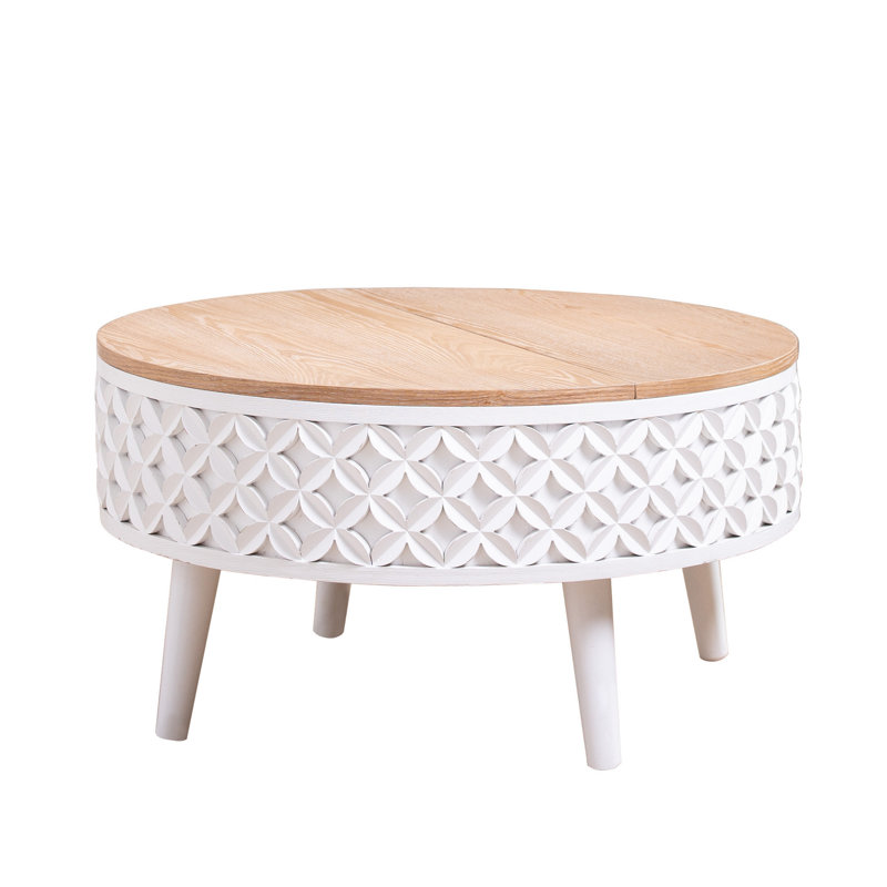 Table basse ronde avec rangement