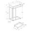 Table d'appoint moderne avec compartiment de rangement, stratifié blanc et métal gris pour le rangement de la chambre à coucher et du salon, fabrication en surface