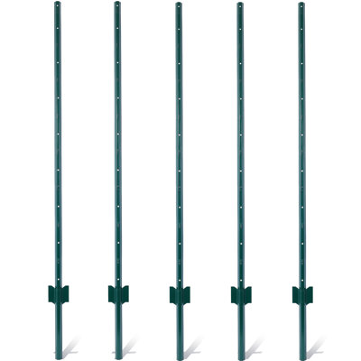 Fence Posts 3Feet - 10Pack, Heavy Duty Metal Fence Post with U-Channel, Steel Fence U-Post for Holding Garden Wire Fence, Corner Anchor Posts etc.