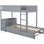 Lit superposé gris moderne avec lit gigogne simple, bureau et rangement pour les chambres à coucher Lit gigogne - offre une option de chambre à coucher élégante et pratique avec un espace limité