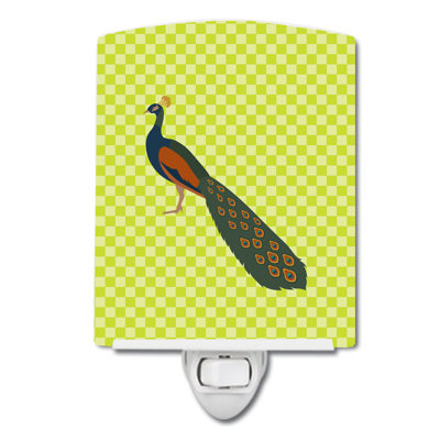Indian Peacock Peafowl Ceramic Night Light