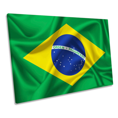 X1780 Brazil Flag - Wrapped Canvas Print