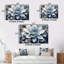 «Blue Blue Cactus Minimal Collage I», ensemble de reproduction d'art en métal floral