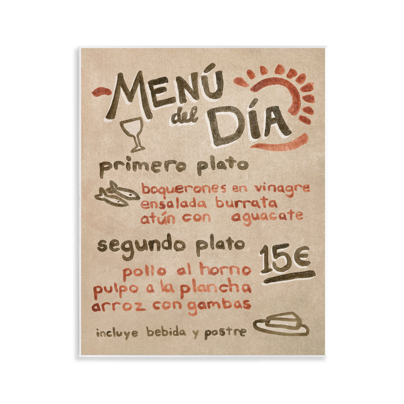  Art espagnol sur plaque de restaurant espagnol par June Erica Vess