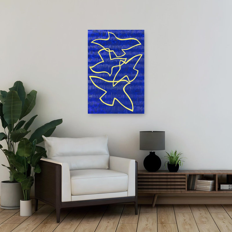 «Flying Abstract Birds», impression d'art moderne minimaliste, paysage d'oiseaux, H 36 po x l 24 po