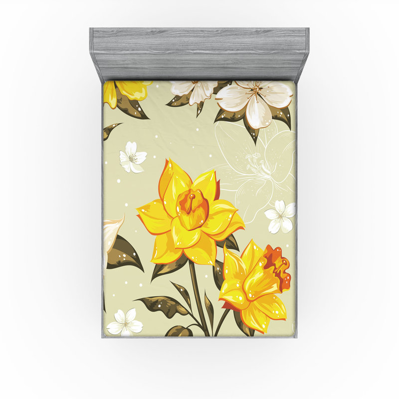 Ensemble de 2 draps-housses Ambesonne Spring, Drap-housse grand