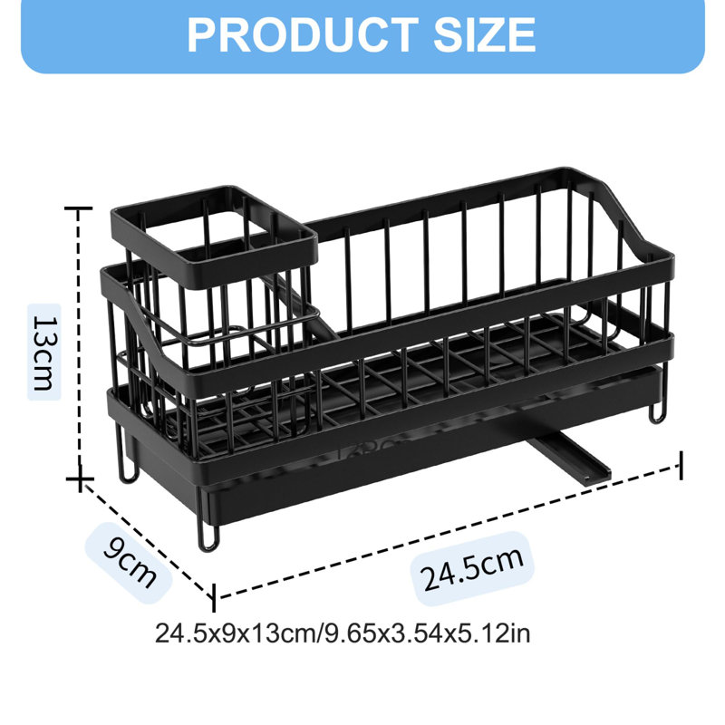 Rustproof Metal Kitchen Sink Caddy Organizer With Multiple Compartments, Waterproof & Ventilated Design