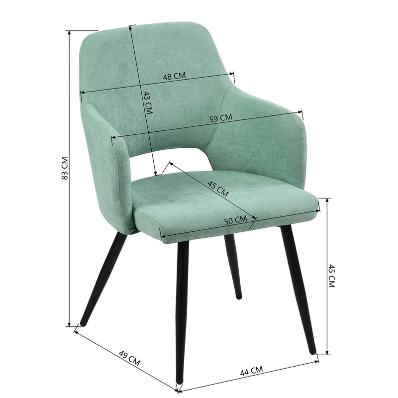 Bovey 127cm H Upholstered Armchair, Green