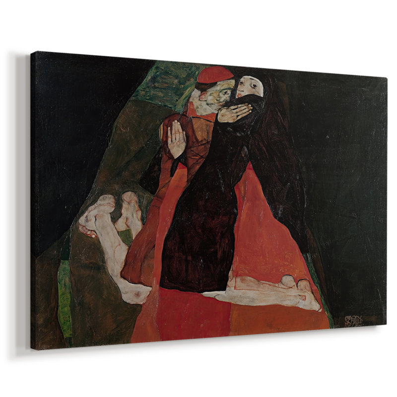 Cardinal et moniale (Caresse) - Egon Schiele - Toile tendue avec châssis - 1912, 40 x 60