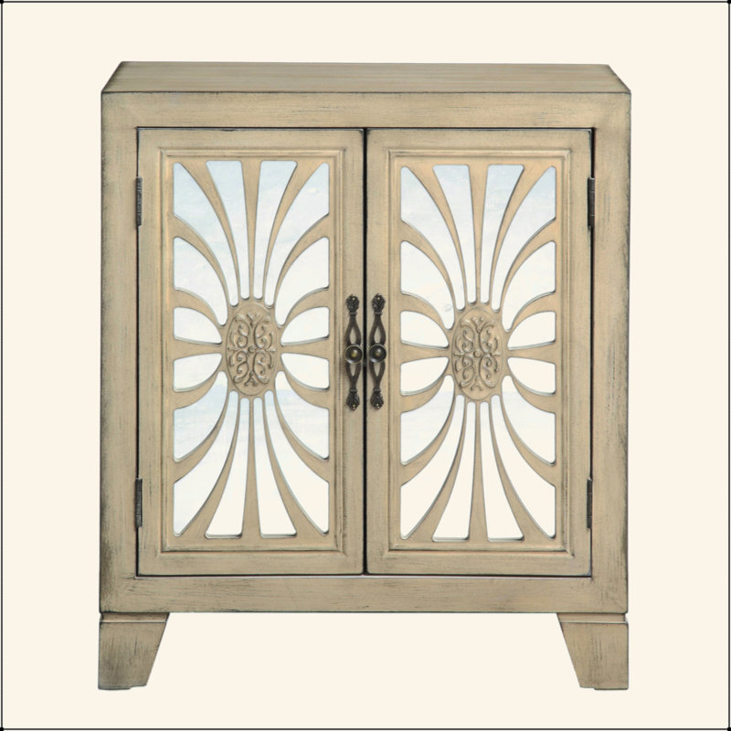 Armoire console au fini blanc antique