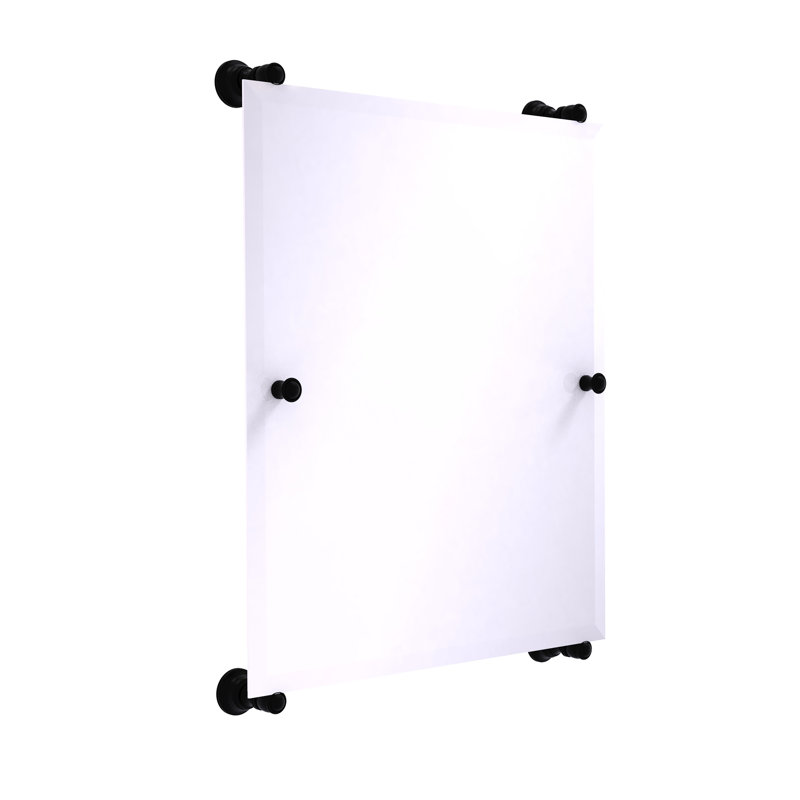 Miroir de meuble-lavabo biseauté sans cadre Freyja, Noir mat
