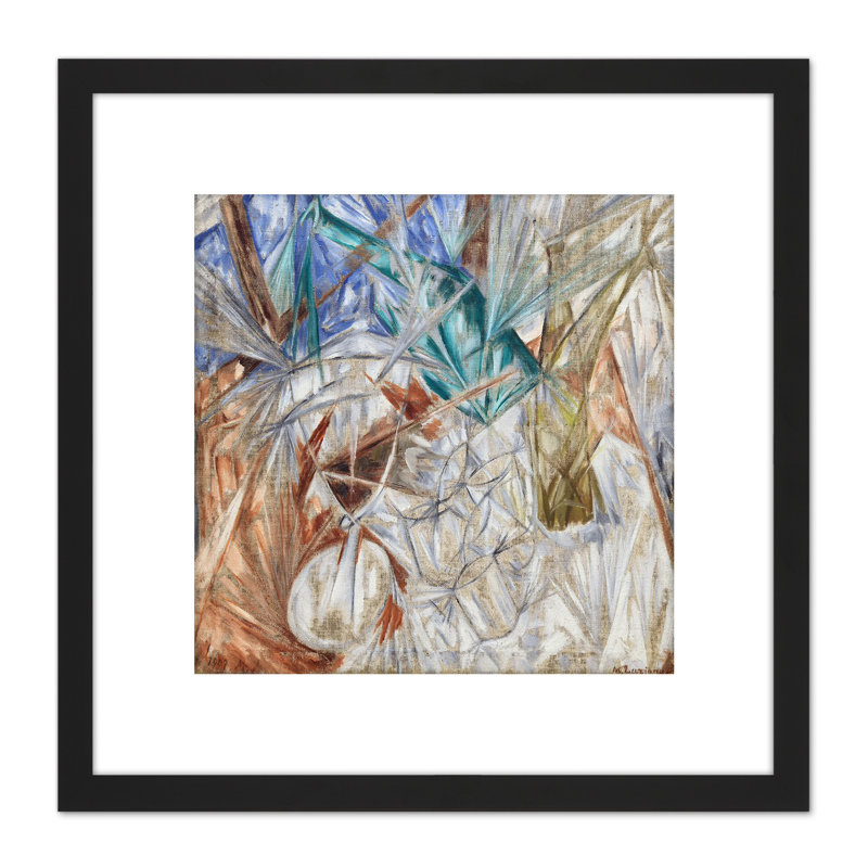 Larionov Steklo Glass Abstract by Mikhail Larionov - Single Picture Frame Painting