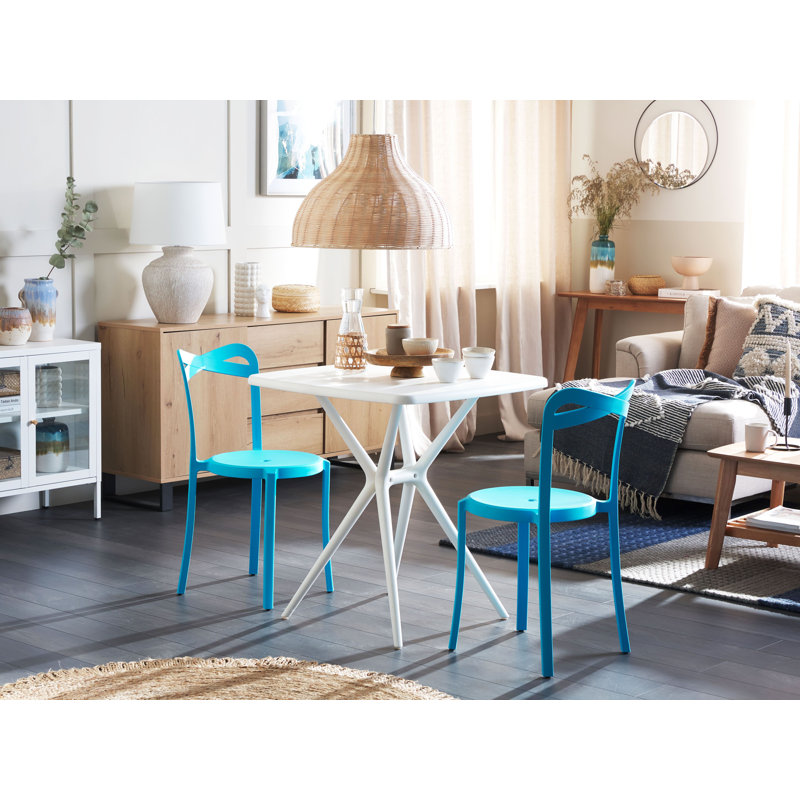 Orey 2 - Person Patio Dining Set with Square Table, Blue