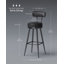 Upholstered Counter Stool with Metal Frame-1082619150