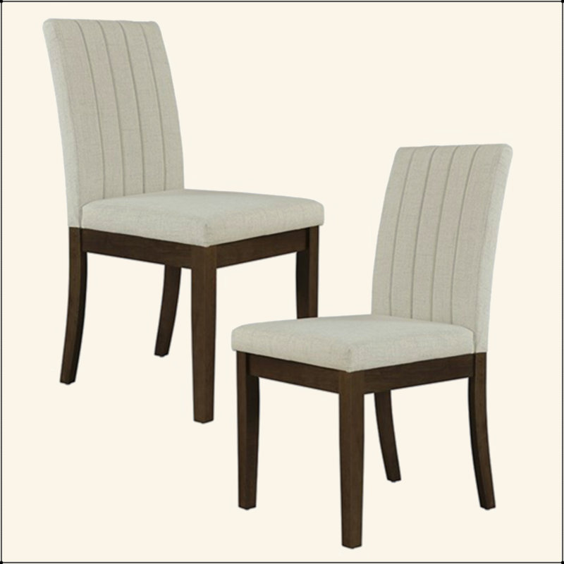 Ensemble de 2 chaises de salle à manger rembourrées, Beige