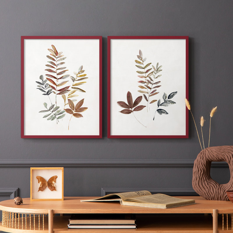 «Autumn Leaves I», reproduction encadrée de qualité supérieure - prête à être accrochée - aucun clou requis - aucun clou requis
