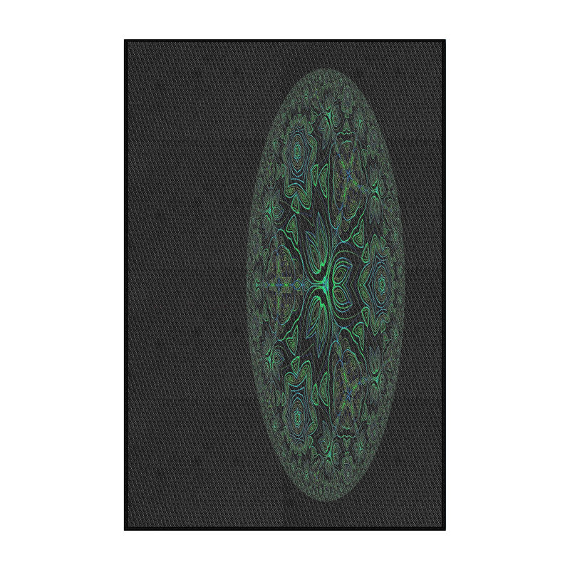 Tapis vert clair / noir Power Loom, Rectangle 8 pi x 10 pi