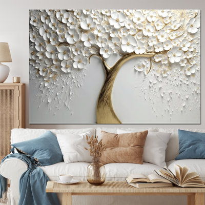 Orchidée blanche, jardin de branches V - impressions florales sur toile