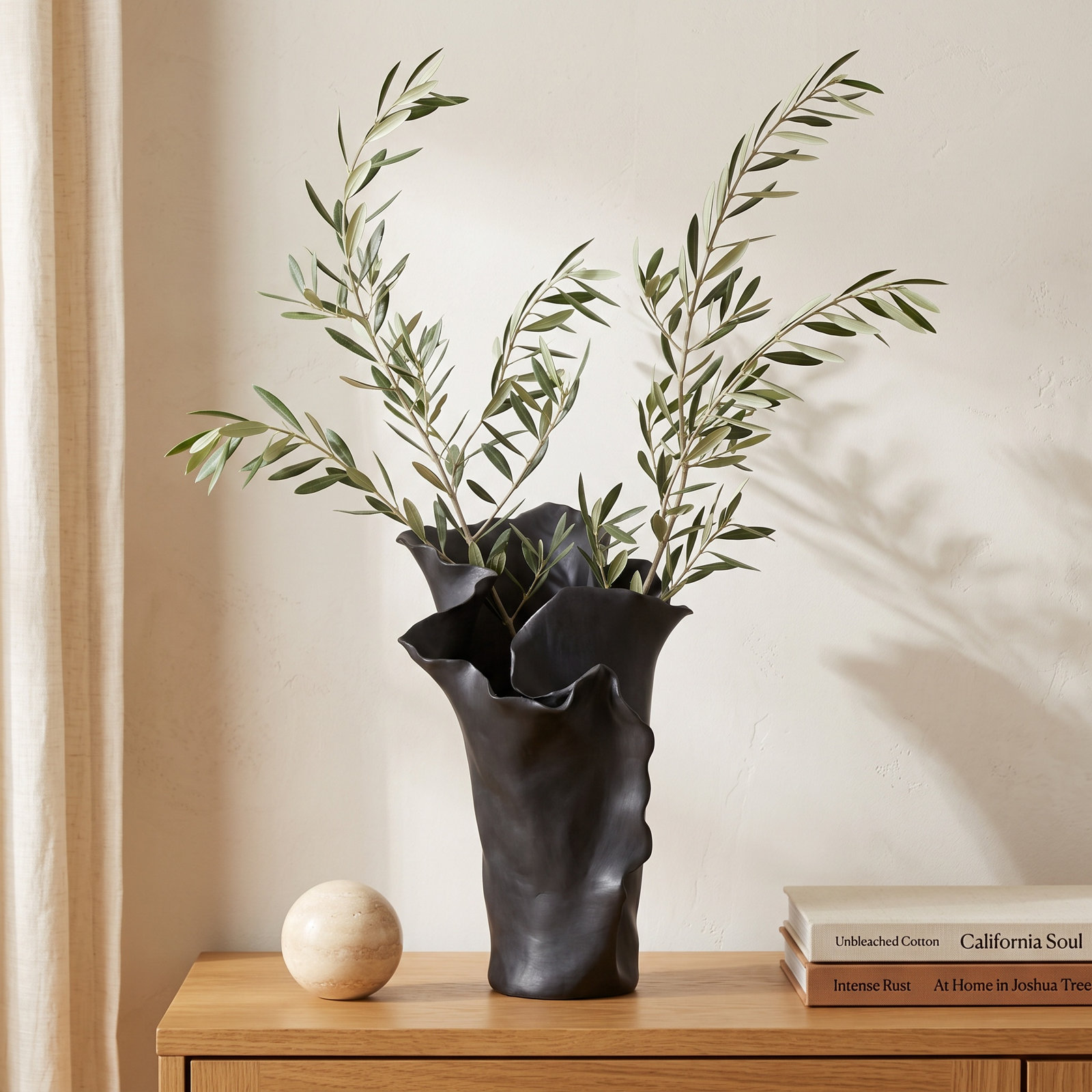 Bia Ceramic Table Vase, Black