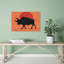 «Black Bull Sunset», impression abstraite minimaliste audacieuse, bison bull, paysage, nature-133182790