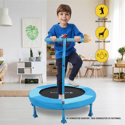 Mini trampoline 36 pouces avec poignée en T et coussin de sécurité