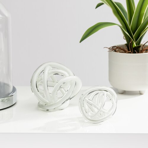 Orren Ellis Soledad Orbit Glass Knot Decor Ball & Reviews | Wayfair
