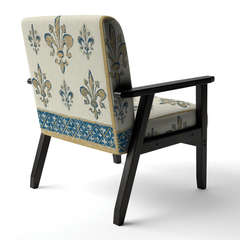 Fauteuil d'appoint rembourré Glam de Hofstra - Fleur De Lis Gold