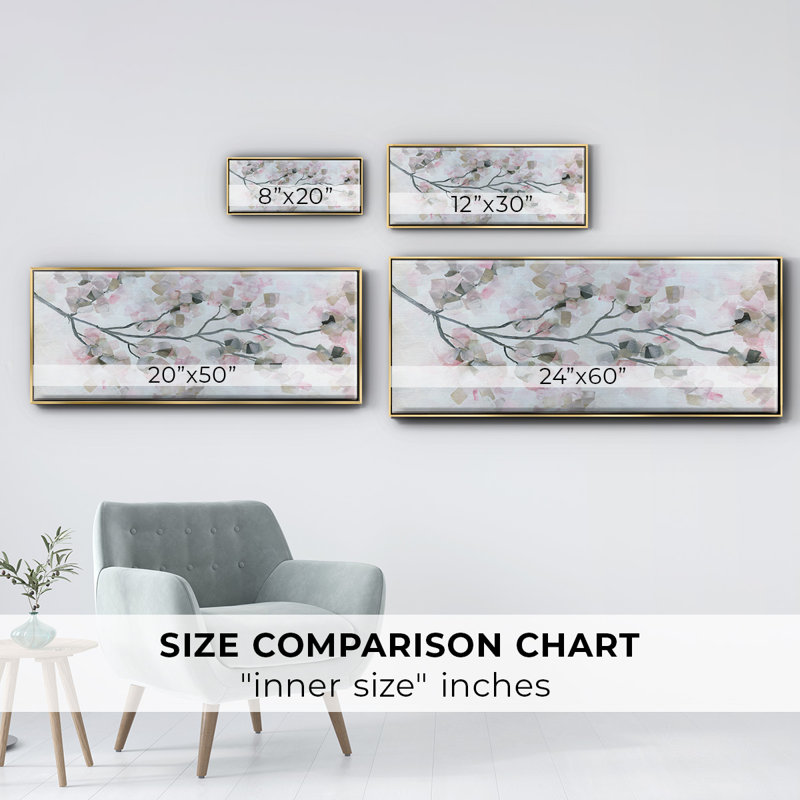 Cherry Blossoms- Framed Canvas, 20" H x 50" W