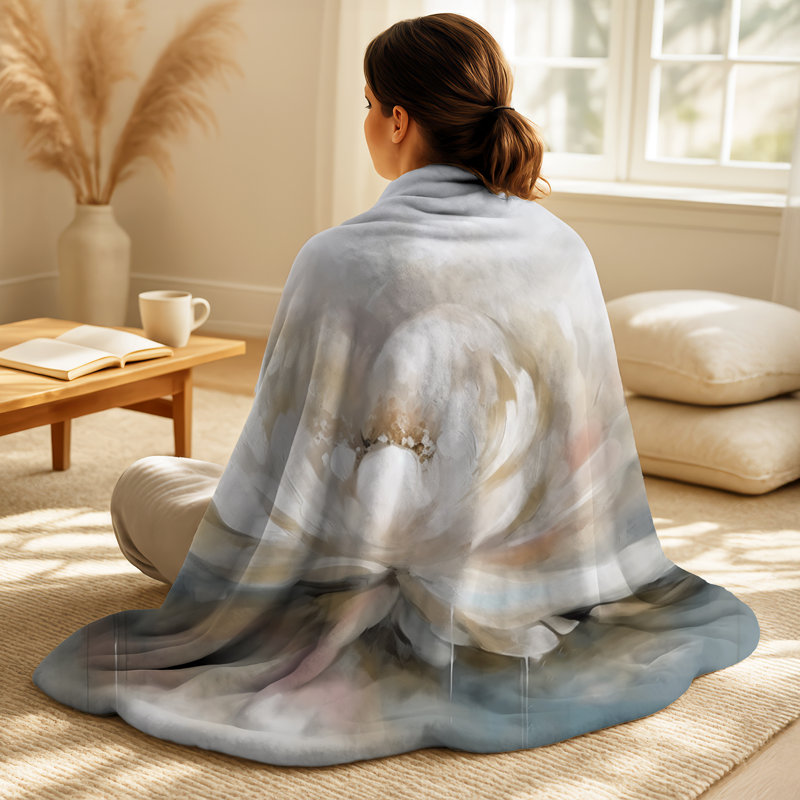 Jeté blanc Lotus Floral Melody