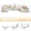 Canapé modulaire surdimensionné en U avec repose-pieds 6 pièces 156,7 "156"-233567462