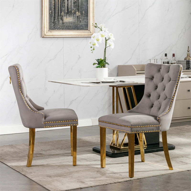 Chaise parsons Fioretto, Grey, Or