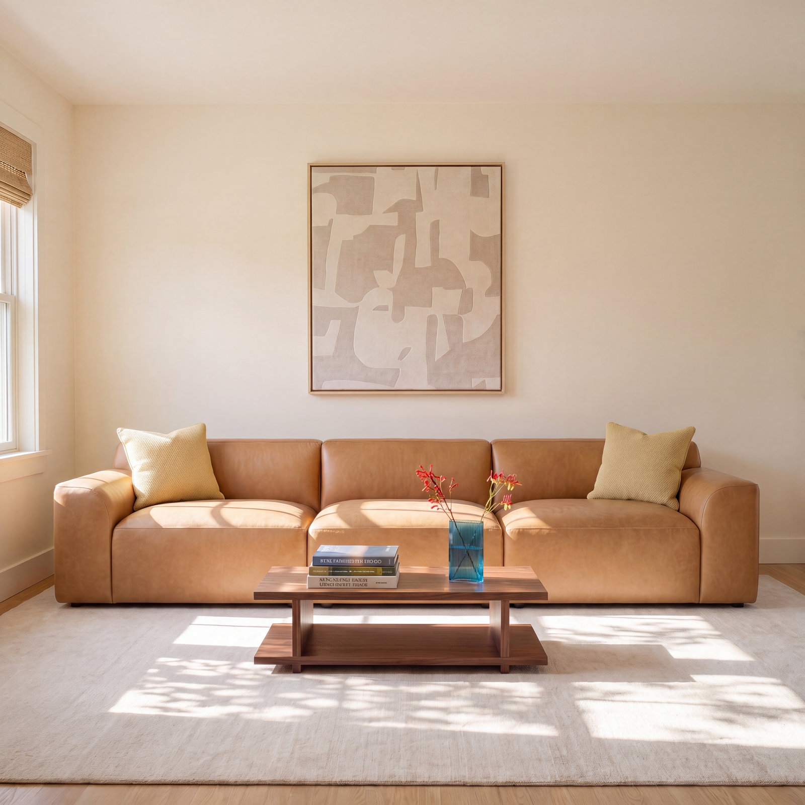 Morell 121" Genuine Leather Modular Sofa