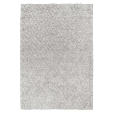 Motif géométrique Miken Tapis gris