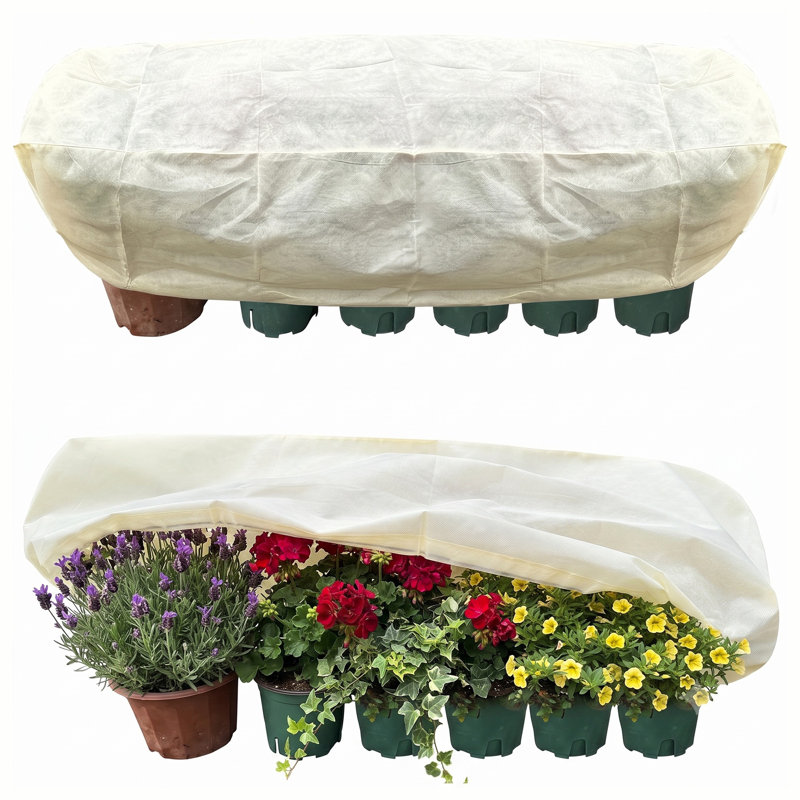 Couverture antigel pour plantes d'extérieur – Housse de jardin respirante en non-tissé avec cordon de serrage – Paquet de 2