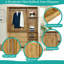 Armoire à 4 portes avec espace de suspension, armoires de rangement polyvalentes-1289927713